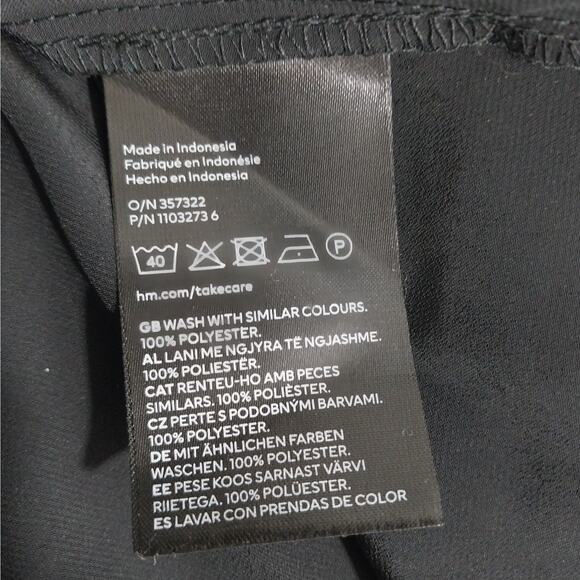 DIVIDED! SUPER ELEGANT BLACK SATIN LONG SLEEVE BUTTON FRONT SHIRT, BLOUSE! SZ M - Picture 8 of 9